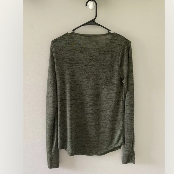 Libby Edelman Green Soft Stretch Semi Sheer Long Sleeve Shirt Top Juniors Small - Picture 3 of 5